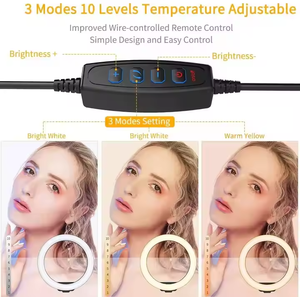 <span class=keywords><strong>Anneau</strong></span> lumineux LED flexible de 10 pouces pour selfie, éclairage photographique, support de téléphone pour vidéo en direct, trépied pour utilisation sur bureau - Product Image 3