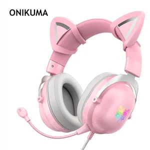 Onikuma X11 Kat Casque Gaming Headset Rgb Wired Stereo Pc Oortelefoon Hoofdtelefoon Met Microfoon Voor Laptop Tablet/PS4 Gamepad/Xbox One Pc