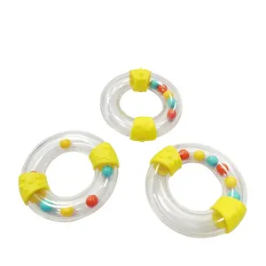 Sonajeros transparentes para bebé, mordedor colgante, accesorios de juguete, juguetes coloridos para la primera infancia