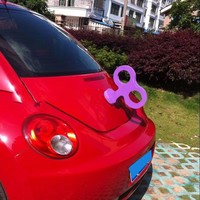 Clé de remontage de voiture 3D, clé de remontage mignonne pour l'arrière de la décoration de toit de voiture Autocollants de voiture 3D Décoration d'autocollant automobile particulière