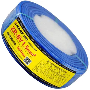 Chongqing share fiação elétrica cor azul para decoração, casa/escritório/hotel 1 core bv1.5 mm2 ac 450/750v