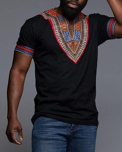 <strong>Mens</strong> <strong>African</strong> Dashiki T <strong>Shirt</strong> Tribal Floral Print V Neck Slim Fit <strong>Shirts</strong> Tops - Product Image 4