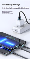 Kabel Daya Smart Chip 3 1 Tahan Lama, Transfer Data Multiport Kecepatan Tinggi, Layanan OEM ODM Profesional, Harga Pabrik, Grosir Tipe-C
