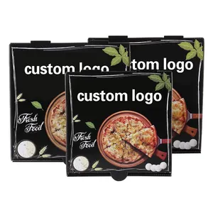 Grosir Caixa De Pizza Custom lipat kualitas tinggi 7 inci 9 inci 10 inci 12 inci kertas Eco kotak Pizza dengan Logo
