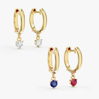 Boucles d'oreilles clous personnalisées en argent sterling 925 plaqué or véritable, avec fruits en oxyde de zirconium à dos plat : pastèque, cerise, raisin, ananas