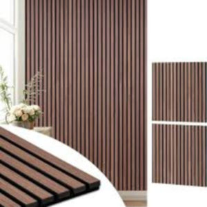 Panel Decorativo Absorbente de Sonido, Revestimiento de Madera de Nogal Natural, Panel Acústico de Listones de Madera para Estudio de Grabación, Sala de Juegos, Oficina - Product Image 6