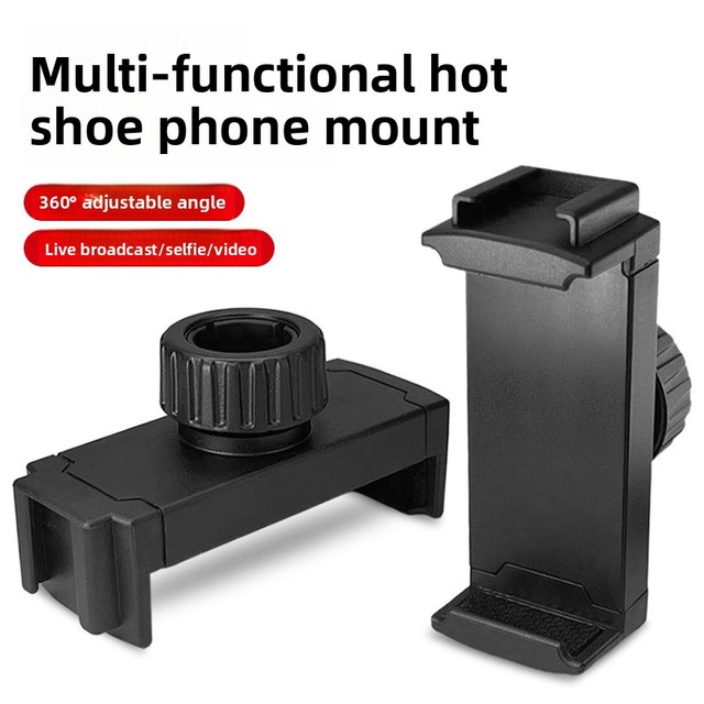 Max 9.5cm Multi-function New Hot Shoe Phone Mount Spring Mobile Phone Holder Suitable for 17mm Diameter Ball Head