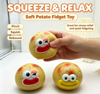 Jouet Squishy Pomme de Terre Mignonne, Simulation de Légume à Visage Amusant, Doux et Croustillant, à Presser et à Pincer, Jouet Sensoriel Anti-Stress, Cadeaux