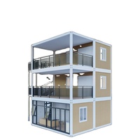 Maison mobile certifiée CE, personnalisable, 20 pieds, 40 pieds, conteneur extensible, trois étages, escaliers, bureaux, hôtels, villas, panneaux sandwich