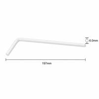 Pailles à boire flexibles en PP blanc de 197 mm x 6 mm, pliables, jetables, longues, pour boissons, vente en gros