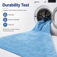 Serviette de lavage et séchage pour voiture en microfibre polaire sans bords, haute densité 400 GSM, séchage rapide, absorption extrême, ultra douce, pour detailing professionnel