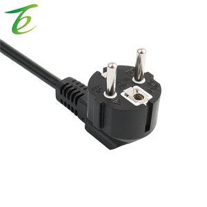 Cabo de alimentação padrão europeu com plugue europeu de três pinos, cabo de cobre puro com ponta retorcida e duas pontas. - Product Image 4