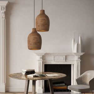 Luminaire suspendu moderne industriel Wabi-Sabi, lampe de plafond en forme de dôme artisanale pour îlot de cuisine, salle à manger, salon - Product Image 5