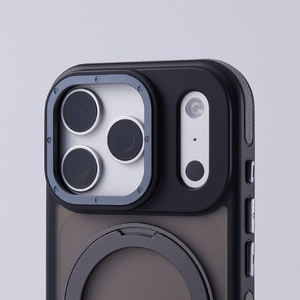 เคสโทรศัพท์แม่เหล็กแบบด้านคุณภาพสูงสำหรับ iPhone 17 12 13 14 15 16 Pro Max พร้อมการปกป้อง 360 องศา °   ฝาครอบป้องกันแบบมีขาตั้ง - Product Image 5