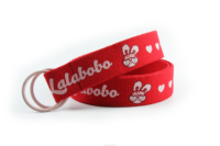 Ceinture de golf décontractée rouge pour femmes et filles, élastique, résistante à l'usure, personnalisable, avec boucle à ardillon, double anneau en D en alliage, sangle en polypropylène et toile