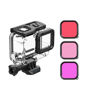 Accessoires GoPro HONGDAK, étui étanche rouge, rose, violet, objectif de caméra de plongée, filtres ND, filtres pour caméra, lot de 3 pour GoPro <span class=keywords><strong>Hero5</strong></span> - Product Image 1
