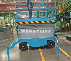 Plataforma Elevadora Móvil Plegable Eléctrica Tipo Tijera de 6m, 8m, 10m con Plataforma Antideslizante y Estructura de Acero de Alta Resistencia - Product Image 3