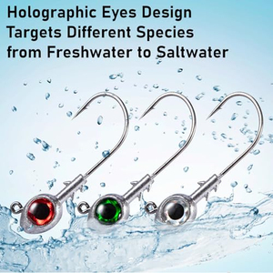 Cabezas de jig luminosas de 3.5g, 5g, 7g, 10g para pesca con señuelos de fútbol, anzuelos de jigging de acero de alto carbono con ojos de pez 3D - Product Image 3