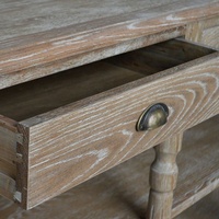Hl295 Console d'angle étroite incurvée 3 niveaux Oscar, style français antique Hampton, avec poignée métallique, en bois massif, pour salon