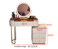 Vente en gros : Coiffeuse moderne avec miroir et tabouret pour salon, magasin de beauté et chambre à coucher