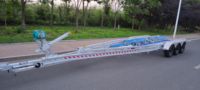 Remorque bateau en aluminium 10,6 m à trois essieux, avec couchettes polyvalentes, capacité de charge de 5000 kg, frein hydraulique, prix usine, certifiée CE DOT
