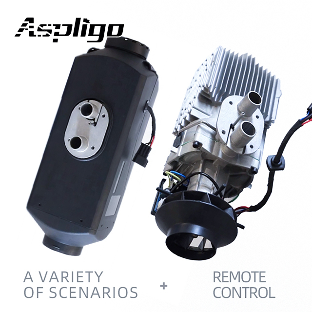 Aspligo Upgraded Portable 12v/24v/48v 2kw 5kw Diesel Parking Air Heater Plastic/Aluminum Muffler House Car Parking Heater