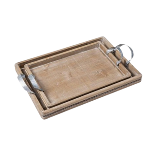 Plateau en bois arrondi Plateau de service en bois pour café thé pain Plateau écologique portable pour la maison et le restaurant de l'hôtel - Product Image 4