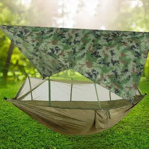 Woqi Lightweight Outdoor Camping 210T 70D Nylon Ammock With Mosquito Net And Rain Fly Tarp Portable