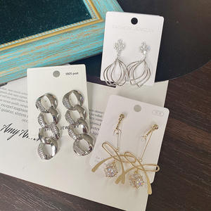 Arete Flor de circon Jewelry aros estrella plata 925 Pendientes colgantes de perlas de resina pendientes de plata buena de primera ley - Product Image 3