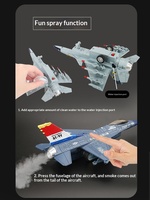 Modèle de chasseur J-20 F-16 J-15 en alliage et plastique à l'échelle 1/100, pulvérisable, avec fonctions musicales/lumineuses, jouet pour enfants