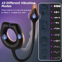 Anneau vibrant pour pénis avec design à adsorption magnétique, masseur de prostate, jouets sexuels pour adultes, anneau vibrant pour pénis avec télécommande et plug anal