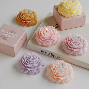<strong>2026</strong> Wholesale Creative Peony Fragrant Flower Shaped <strong>Candles</strong> for Holidays Gifts and <strong>Decoration</strong> - Product Image 1