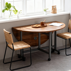 Mesa de Comedor Plegable de Madera Extensible, Ahorro de Espacio, Mesa de Escritorio Tipo Mariposa, Mesa Móvil con Ruedas Universales para Cocina y Comedor - Product Image 5