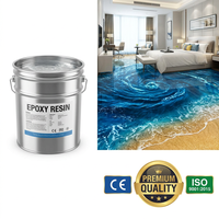 Kit de résine époxy artistique 3D personnalisé pour revêtement de sol, effet marbre liquide brillant pour salon moderne
