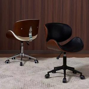 Silla Ergonómica Curva de Madera para Técnicos de Uñas, Silla de Salón con Ruedas y Altura Ajustable para Salón de Manicura - Product Image 1