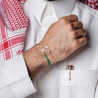 Pulsera de Metal Personalizada al por Mayor con el Emblema Nacional de Arabia Saudita, Mapa de Arabia Saudita, Día Nacional de Arabia Saudita