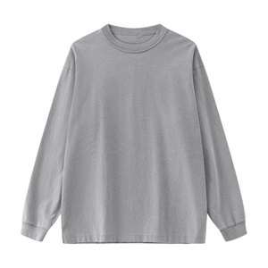 Camiseta Personalizada para Hombre, Unisex, Oversize, de Manga Larga, Lavada al Ácido, Estilo Vintage, Tejido de Punto, Estilo Urbano - Product Image 3