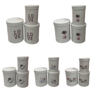 ชุดกล่องดอกไม้ทรงกลม<span class=keywords><strong>3</strong></span>ลายพิมพ์สีทึบกล่องของขวัญ - Product Image 1