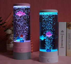Lampe LED à bulles pour Aquarium, faux réservoir d'eau, lumière de nuit à couleur changeante, luminaire drôle, idéal pour une Table ou un Aquarium