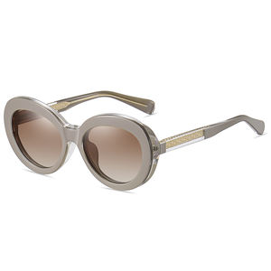 MS 81639 TR90 feminino redondo armação clip-on óculos de sol moda metal rosa moldura plástica lentes polarizadas com logotipo personalizado lente - Product Image 4