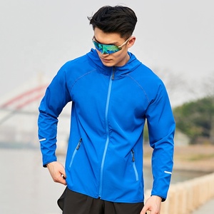 سترات واقية من الرياح التخييم للرجال ، معاطف الجري في الهواء الطلق بسحاب كامل - Product Image 1