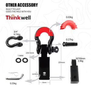 Cote de récupération d'accessoires automobiles 4x4 avec barre de <span class=keywords><strong>remorquage</strong></span> d'arc attelage de récepteur hors route en acier au carbone - Product Image 2