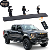 Marchepieds électriques latéraux MASSAIT Hot Power pour Ford F-150 F250 Ranger Raptor en alliage d'aluminium noir, kits de carrosserie sport