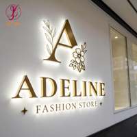 Enseigne lumineuse LED 3D personnalisée pour logo d'entreprise, lettres en métal/acrylique pour publicité extérieure et enseignes de réception