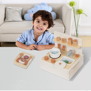 Bằng Gỗ Mini Nhà Bếp Đồ Chơi Giả Vờ Chơi Nấu Ăn Chơi Đặt Thực Phẩm Trẻ Em Mô Phỏng Thực Tế Vai Trò Chơi Đồ Chơi - Product Image 4