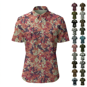 เสื้อเชิ้ตแขนสั้นลายพรางสำหรับผู้ชาย พิมพ์โลโก้ได้ ป้องกันแสงแดด UPF 50+ แห้งเร็ว เหมาะสำหรับตกปลา ระบายอากาศได้ดี - Product Image 1
