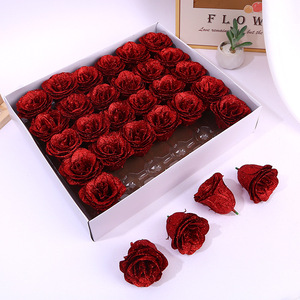 Cabeza <span class=keywords><strong>de</strong></span> Rosa <span class=keywords><strong>de</strong></span> Cristal Artificial Qibai, Flor Brillante para Manualidades, <span class=keywords><strong>Caja</strong></span> <span class=keywords><strong>de</strong></span> Regalo Floral, Azul, para Regalos <span class=keywords><strong>de</strong></span> Fiesta, Flores <span class=keywords><strong>de</strong></span> Rosa Artificiales Brillantes - Product Image 3