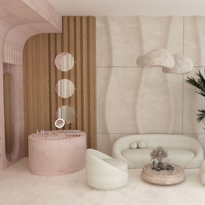 Vẻ đẹp cửa hàng nội thất hiển thị thiết kế đồ nội thất baber workstand với đầy đủ bọc gương bằng gỗ Màn hình hiển thị truy cập - Product Image 3