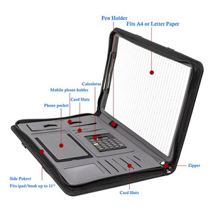 Đa Chức Năng Tập Tin Tài Liệu Top Grade Kinh Doanh Tài Liệu Dây Kéo Túi Với Notepad Và Máy Tính - Product Image 2