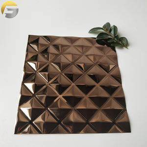 WL259 מפעל מלון קיר תקרה וקיר חיפוי לוחות מנסרתי צורת הבלטות רוז זהב מראה נירוסטה גיליונות - Product Image 6